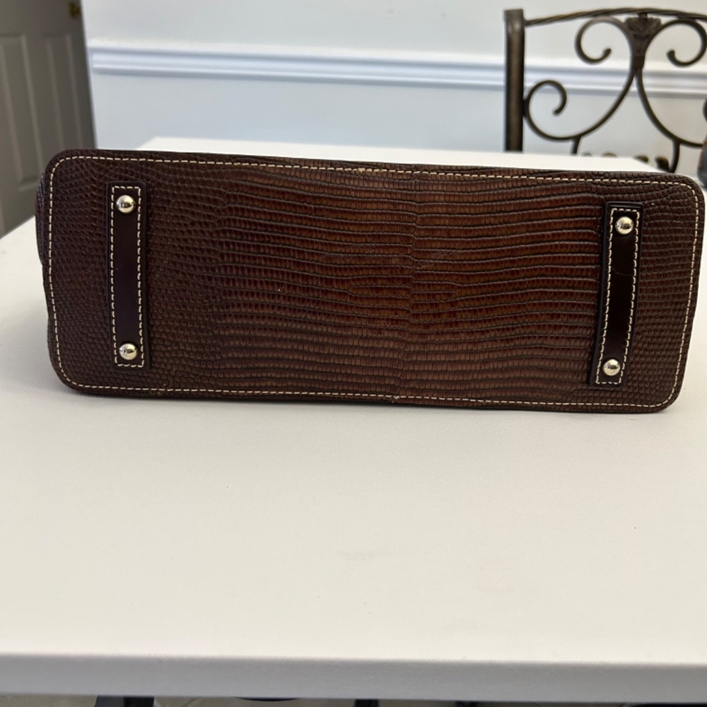 Dooney & Bourke Embossed Lizard Hobo Sholder Bag in Brown - Picture 4 of 10